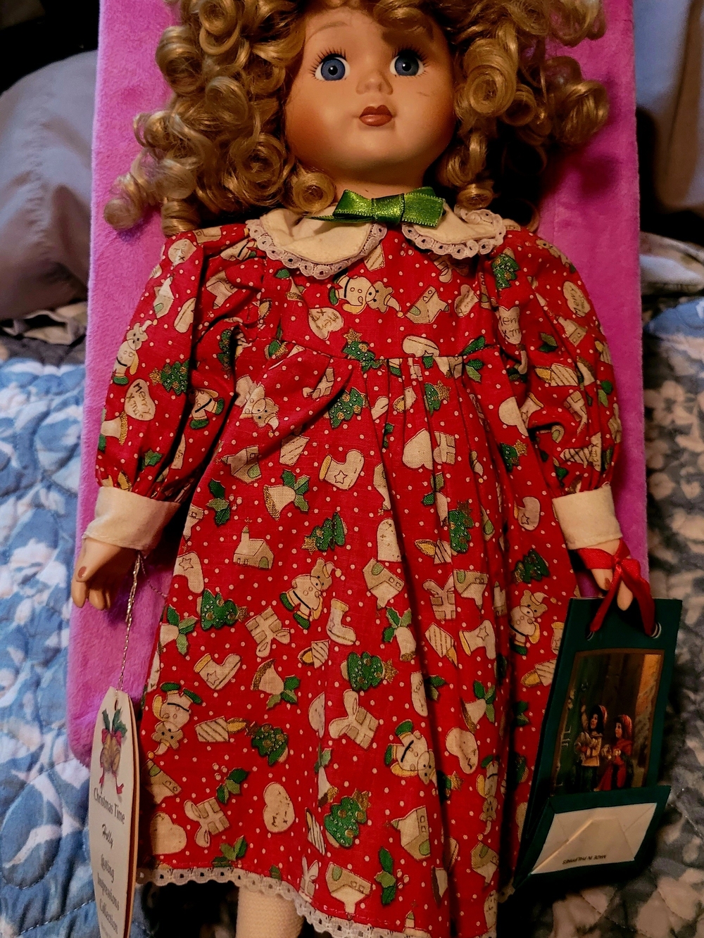 Classic Red Holiday Doll in Festive Dress - Holly